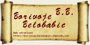 Borivoje Belobabić vizit kartica